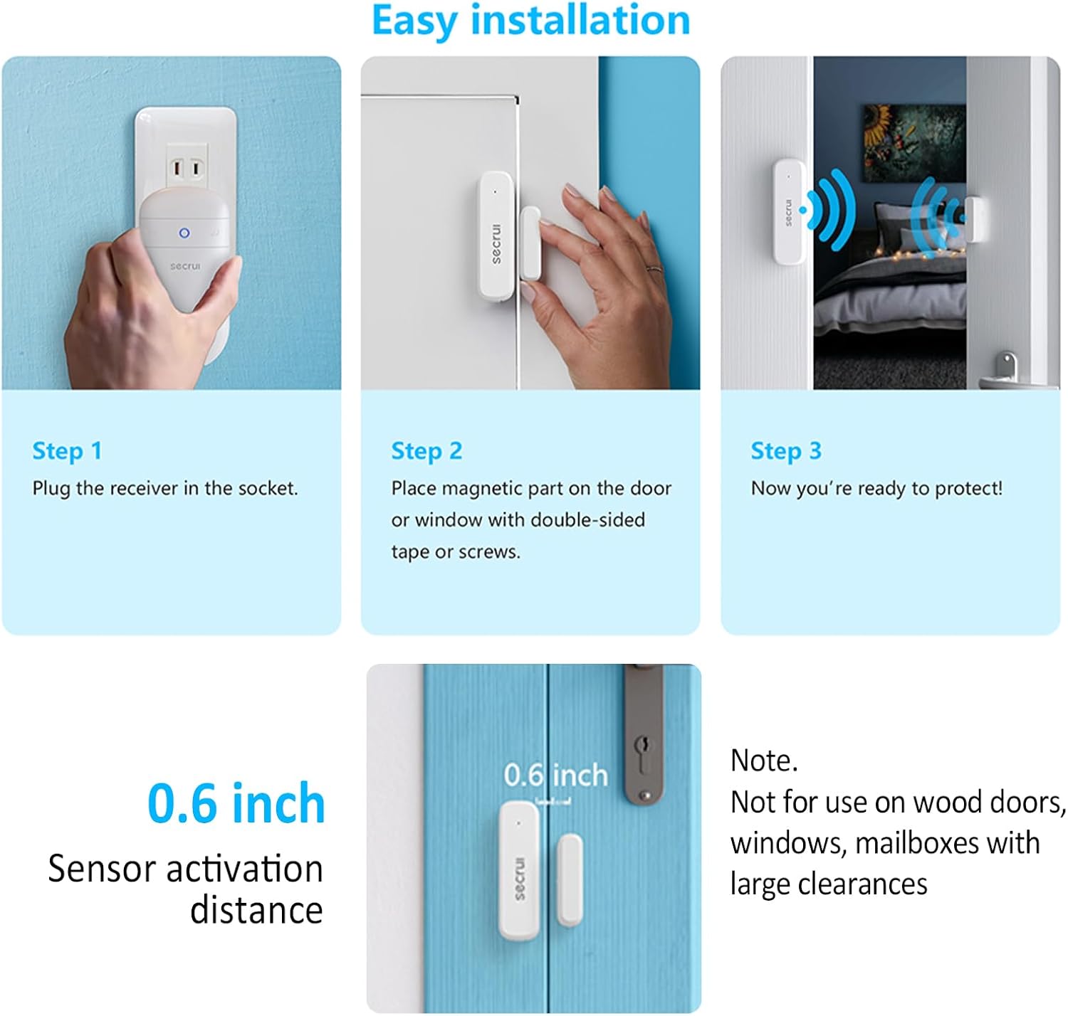 Door Chime When Door Opens, Door Opened Alarm for Home/Business Entering