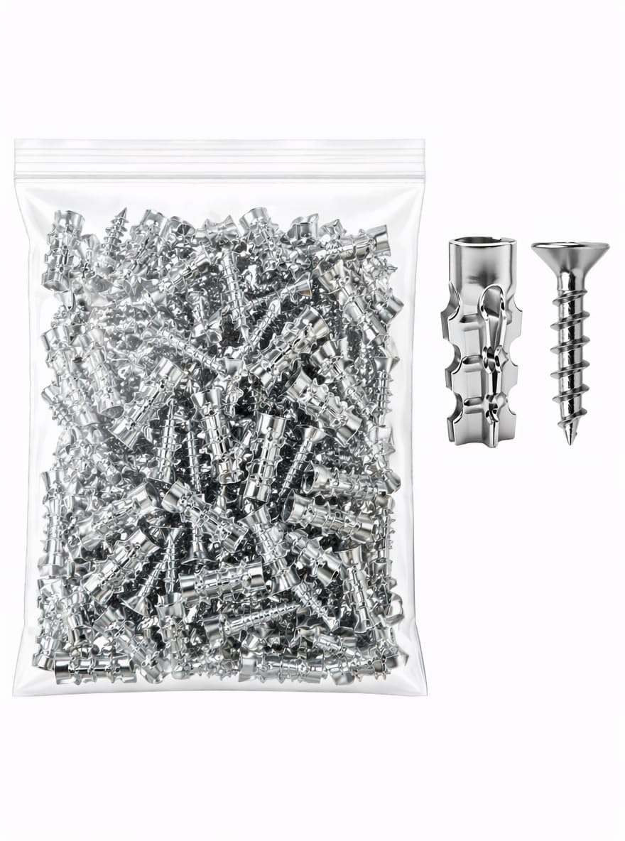 6×14mm Short Expansion Screw Set, Door Hinge Thread Repair Screws, Short Expansion Wall Anchors for Cabinet Hinge Repair & Stripped Thread Restoration (30)