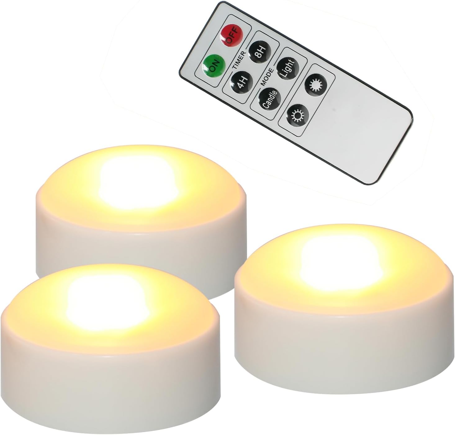3 Halloween Battery LED Jack-O-Lantern Pumpkin Lights with Remote White
