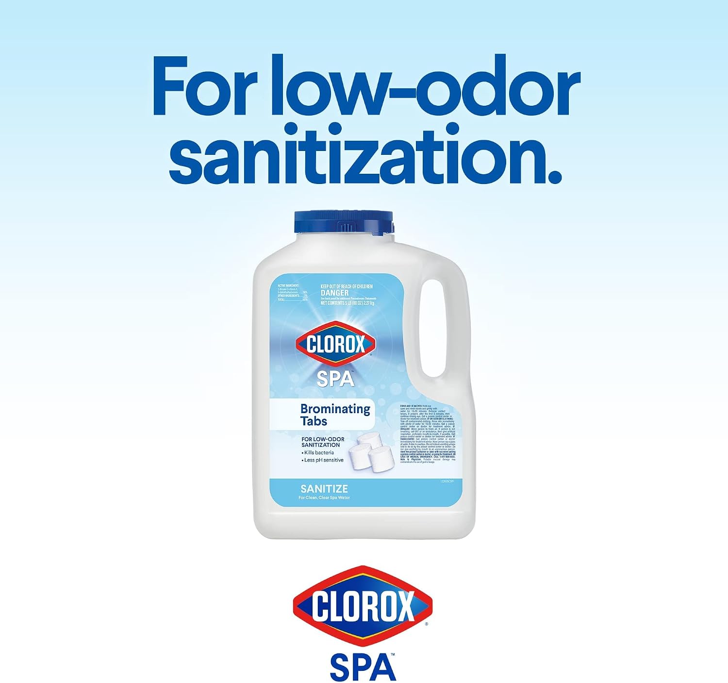 Clorox® Pool&Spa™ Spa Bromine Tablets- Bromine Tablets for Spa & Hot Tub, Low-Odor Sanitization, Kills Bacteria, Restores Water Clarity, Slow-Dissolving, 5LB (Pack of 1)
