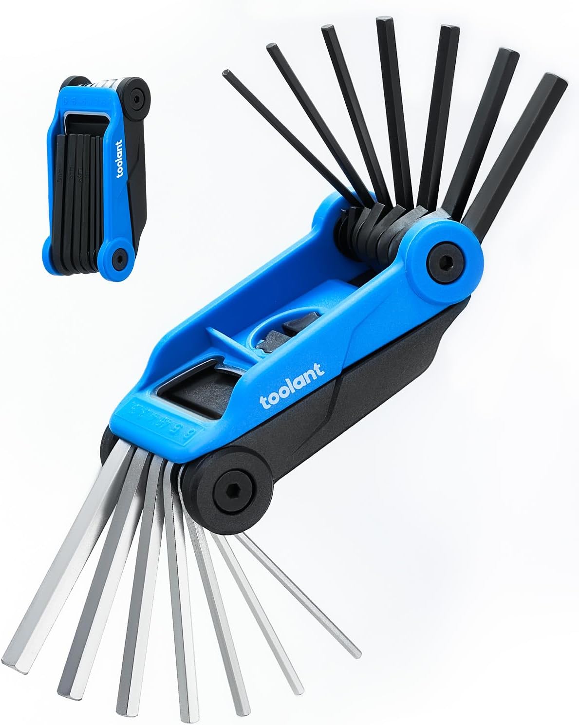 Kraftek toolant 14PCS Folding Allen Wrenches Sets, Metric Allen Key Set 2mm- 6mm, SAE Hex Key Set 5/64”- 1/4", CRV Steel EDC Tool for Bike Repair & Home,Compact Foldable Hex Key Set