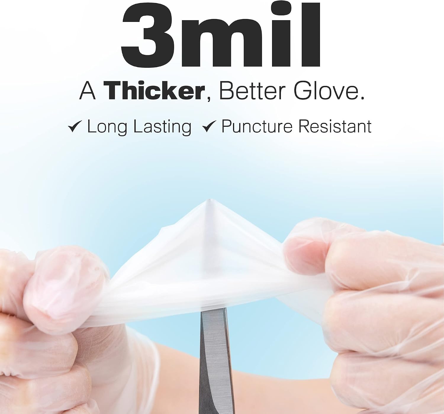 Raxwell 3 Mil Clear Vinyl Gloves, Food Safe Disposable Gloves, Latex Free