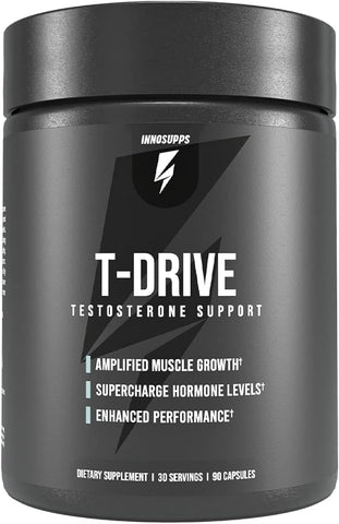 T-Drive Testosterone Booster for Men, Muscle & Libido Support, 30 servings