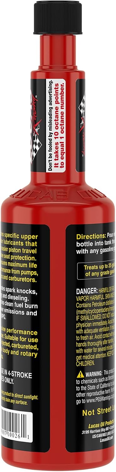 Lucas Oil 10026-PK12 Octane Booster - 15 oz (Pack of 12)