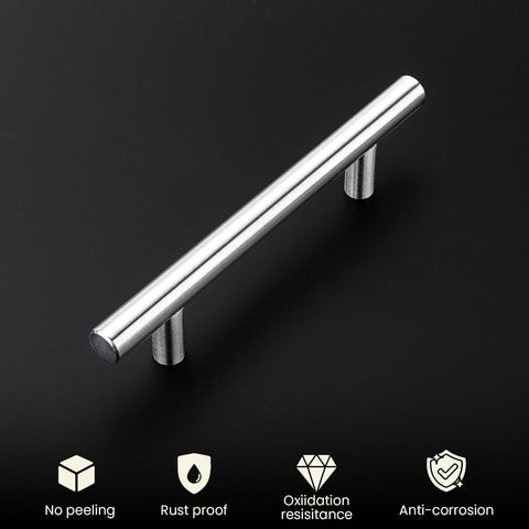 homdiy Cabinet Handles Brushed Nickel Drawer Handles 2-1/2in(64mm) Hole Center Modern Style Round Bar for Kitchen Cabinets 35Pack