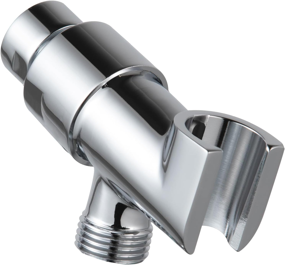 OFFO Shower Head Holder for Handheld Shower Head, Adjustable Shower Arm Mount for Connecting Shower Arm and Shower Hose, 1/2 Inch IPS Female Inlet and Male Outlet, Chrome Finish