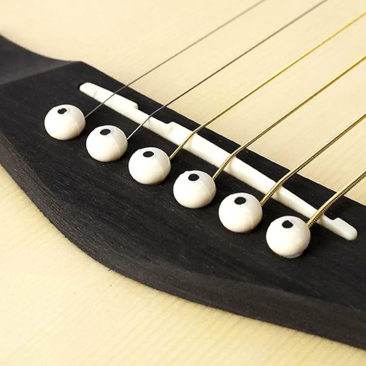 12 Pcs Acoustic Guitar Bridge Pins with Bridge Pin Puller Remover & Guitar Bridge Saddle Nut, Guitar Pegs Replacement Parts and Accessories