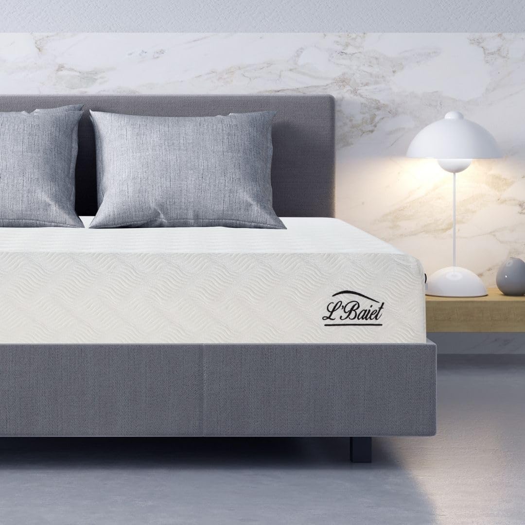 L’Baiet 8 Inch Gel Memory Foam Mattress, Twin Size - Bed in a Box - Medium Firm - Breathable Cooling-Gel Comfort Technology - Pressure Relief Comfy Support Soft Fabric Cover - CertiPUR-US Certified