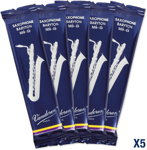 Vandoren SR2425 Bari Sax Traditional Reeds Strength 2.5; Box of 5