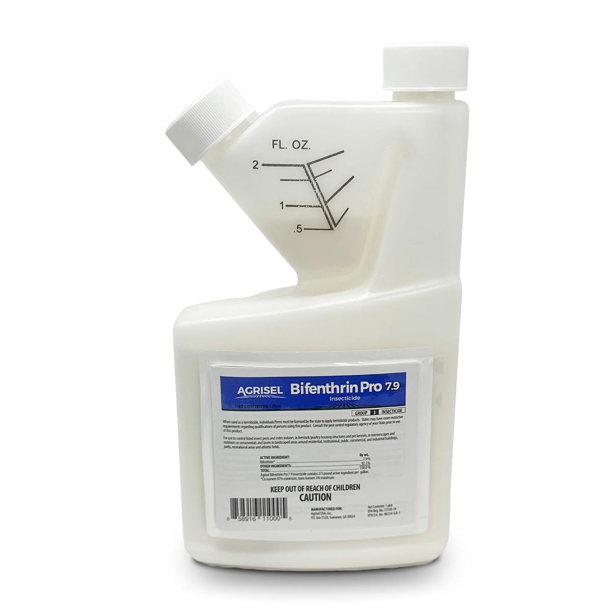 Agrisel Bifenthrin Pro 7.9, Insect Control, Safe for Plants & Crops, Insecticide, Effective Against 125+ Insects, 16 Ounces