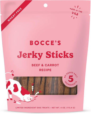 Bocce's Bakery Beef & Carrot Flavor Jerky Stick Dog Treats, 4 oz