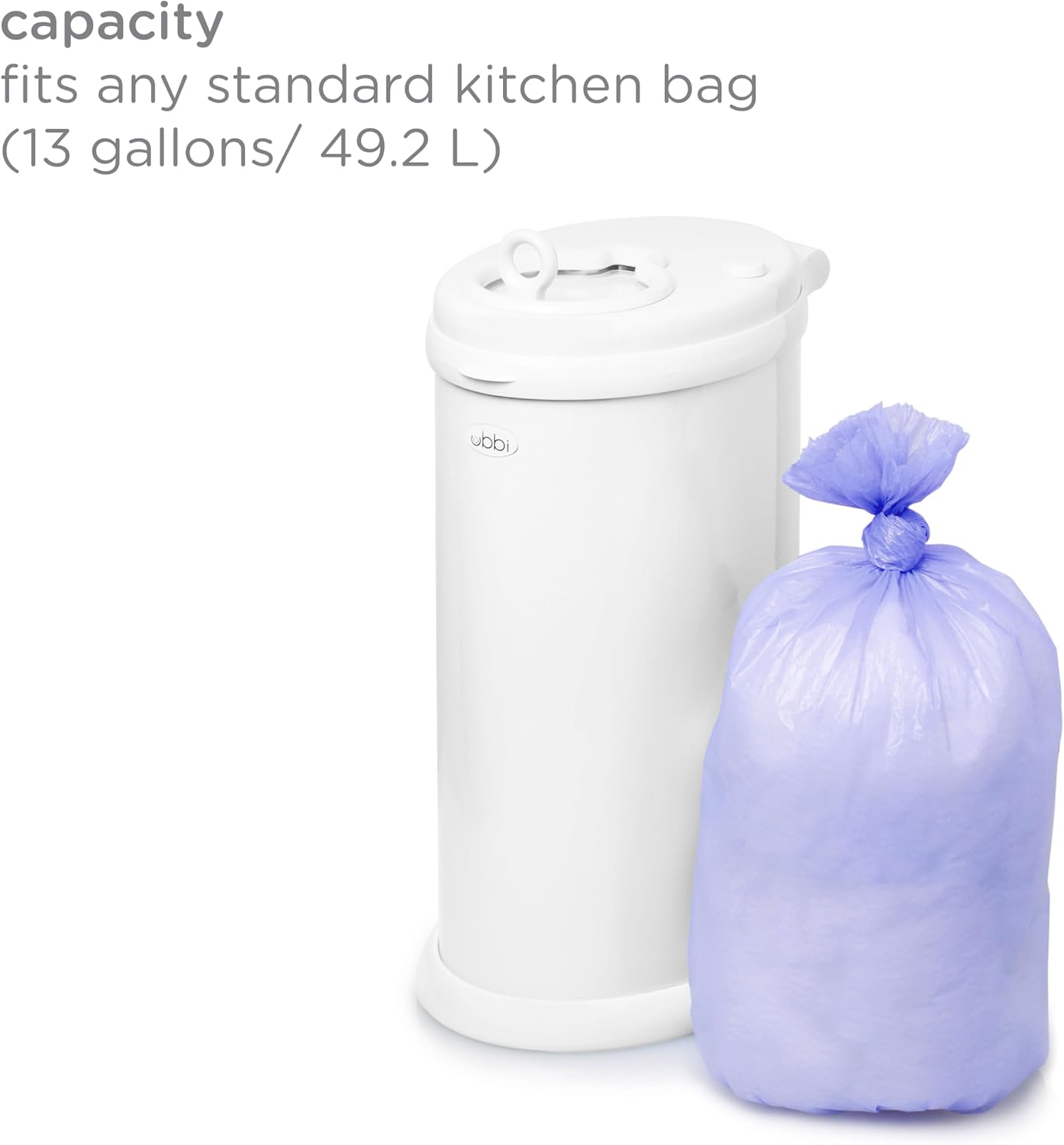 Ubbi Diaper Pail Plastic Bags, 13-Gallon Capacity, 3 Pack, 75 Count