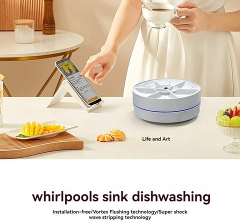 Ultrasonic Dish Washer Portable Turbo Dishwasher, Vegetable Washing Machine Household Sink Dishwasher Device B