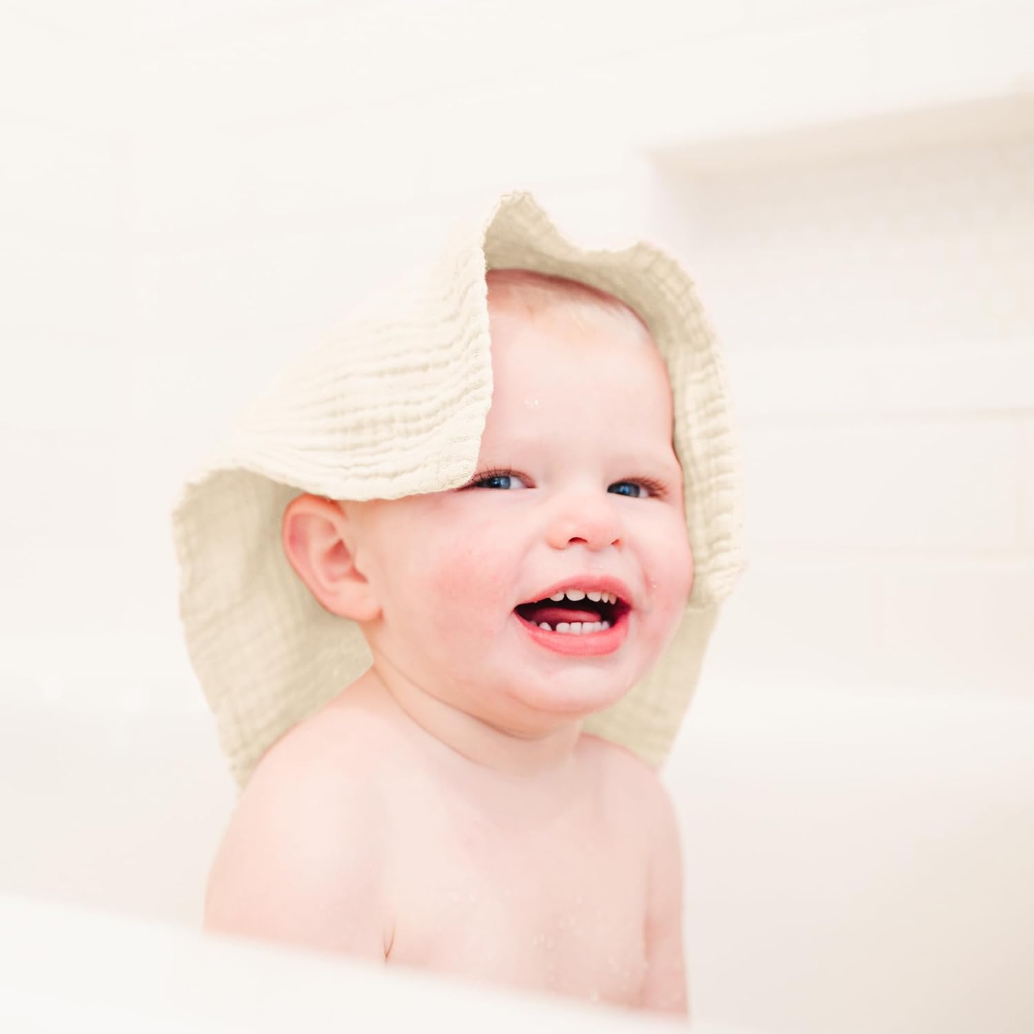 Konssy 6 Pack Muslin Baby Washcloths, 100% Cotton Wash Cloth Set