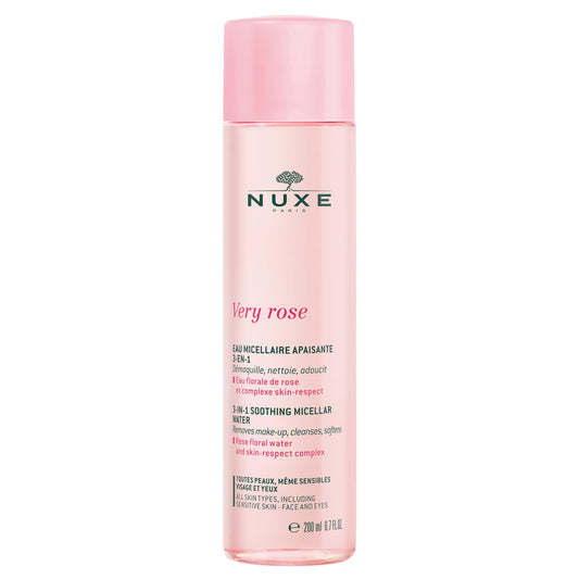 NUXE Very Rose Micellar Water for Sensitive Skin - Gentle Make-up Remover & Cleanser, 6.7 fl.oz