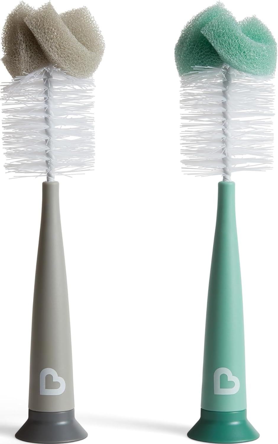 Munchkin Sponge Bottle Brush, Grey/Sage, 2 Count (Pack of 1)
