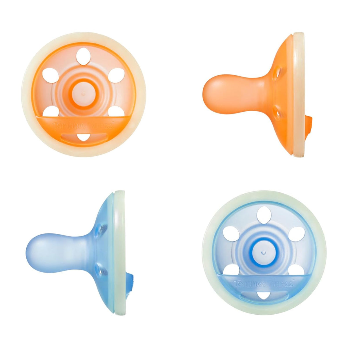 Tommee Tippee Breast-Like Night Pacifier, Glow in Dark, 0-6m, Pack of 4