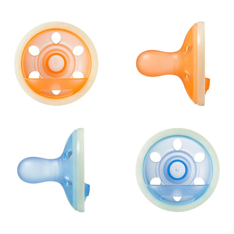 Tommee Tippee Breast-Like Night Pacifier, Glow in Dark, 0-6m, Pack of 4