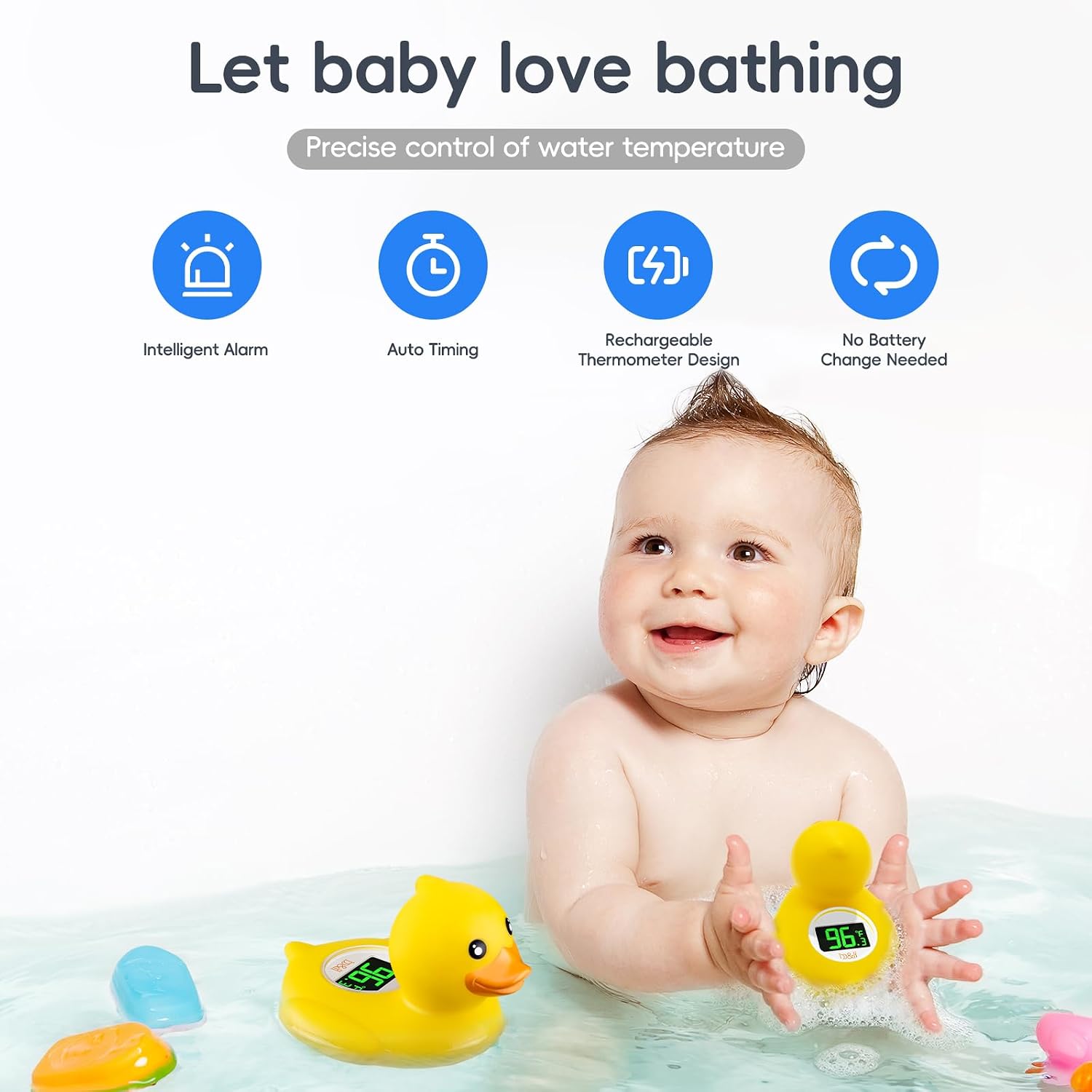 b&h Baby Bath Thermometer - USB Rechargeable (Classic Charging Duck)