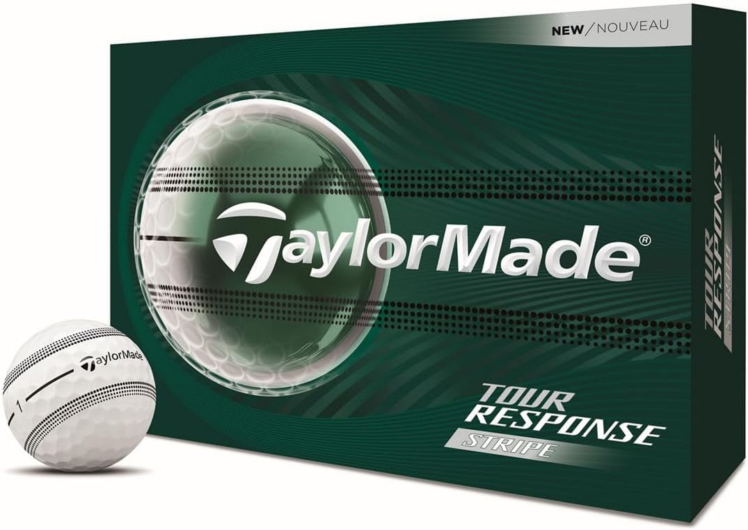 TaylorMade Tour Response Golf Balls, Enhanced 360° ClearPath Alignment, Speed Wrapped Core for Distance and Feel, Pack of 12