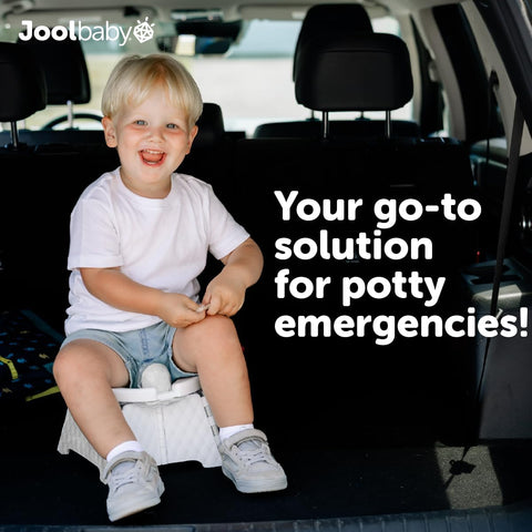 Jool Baby Portable Potty Training Chair with Travel Bag and 30 Liners, Foldable, Indoor/Outdoor Use, Camping (Gray)