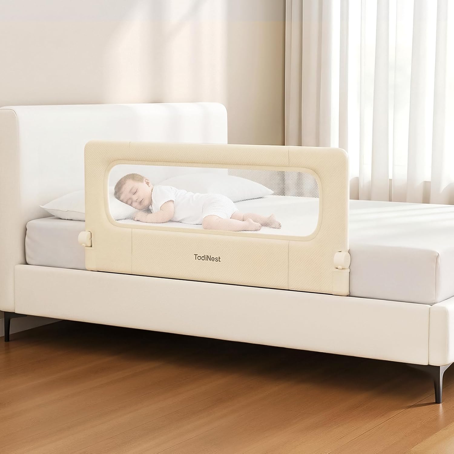 Bed Rail for Toddlers, 47 Inch Foldable Baby Guard