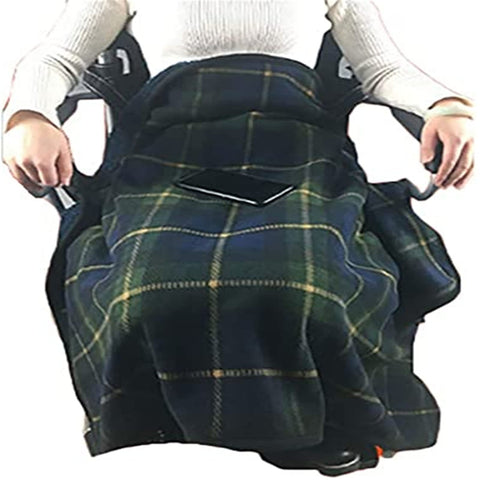 CYHTFGSK Fleece Wheelchair Shawl, Adult Size 80*140CM, Plaid Pattern, Warm and Cozy, Ideal for Camping and Travel