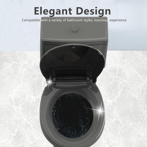 Aünsffer Round Toilet Seat, 16.5inch, Soft Close Quiet, No Alam, Standard Round Universal Size, PP Material Safe and Easy Clean, Dark Grey