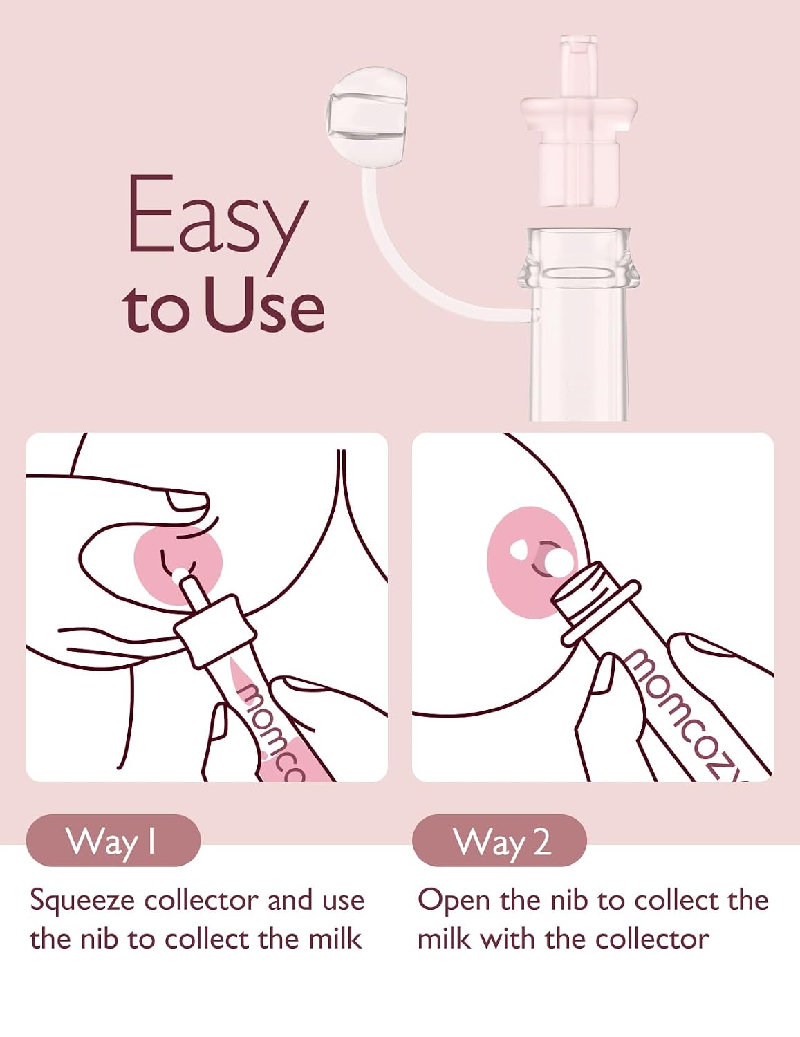 Momcozy Colostrum Collector with Cotton Cloth Wipe Storage Case 5ml-6pcs