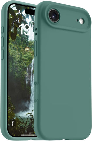 OTOFLY Magnetic for iPhone 17 Air Case,Compatible with Magsafe,Classic Liquid Silicone Mobile Phone Case,Integrated Camera Control Button,Anti-Scratch Microfiber Lining, Pine Green