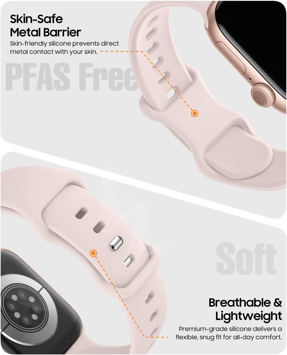 TreasureMax Sport Band Compatible with Apple Watch Bands 38mm 40mm 41mm 42/44mm 45mm 46mm 49mm, Soft Silicone Strap Compatible for Apple Watch Ultra 3 Series 11 10 9 SE/SE2 8 7 6 5 4 3 Men Women Lotus Pink