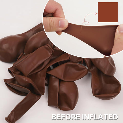 PartyWoo Dark Brown Balloons 50pcs Boho Neutral Coffee Tan Color 12 Inch