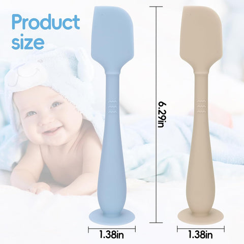 2 Pack Diaper Cream Spatula with Hygienic Travel Case, Butt Spatula Baby with Suction Base, Baby Butt Paste Spatula, Soft Silicone Diaper Rash Cream Applicator Large Size (Blue & Pink)