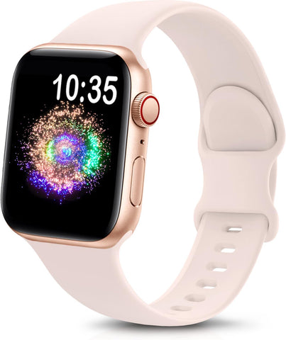 TreasureMax Sport Band Compatible with Apple Watch Bands 38mm 40mm 41mm 42/44mm 45mm 46mm 49mm, Soft Silicone Strap Compatible for Apple Watch Ultra 3 Series 11 10 9 SE/SE2 8 7 6 5 4 3 Men Women Lotus Pink