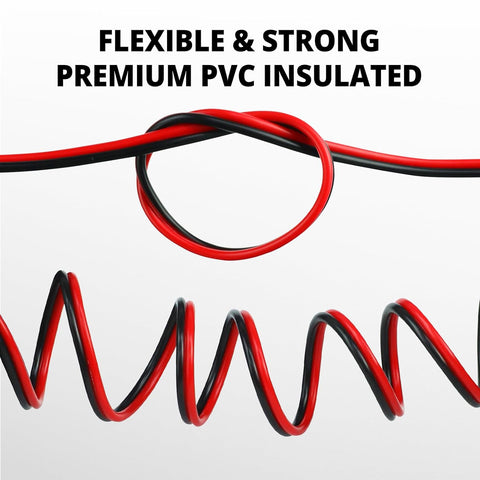 NAOEVO 20 Gauge Wire 2 Conductors, CCA Red Black Electrical Wire, 100FT