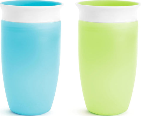 Munchkin Sippy Cups for Toddlers 1-3, Spill Proof Miracle 360 Cup, 10 Ounce, 2 Pack, Green/Blue, Pack of 6