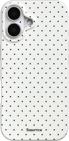 inewateri for iPhone 17 Case Cute Polka Dot Aesthetics Soft TPU Case-White
