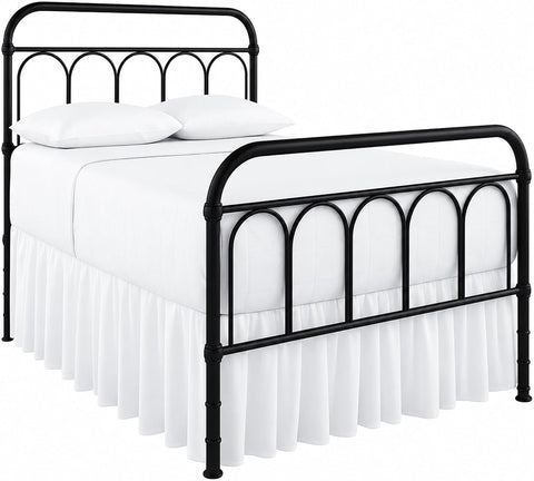Ruffled Bed Skirt Twin 21-Inch Drop with Split Corners, White