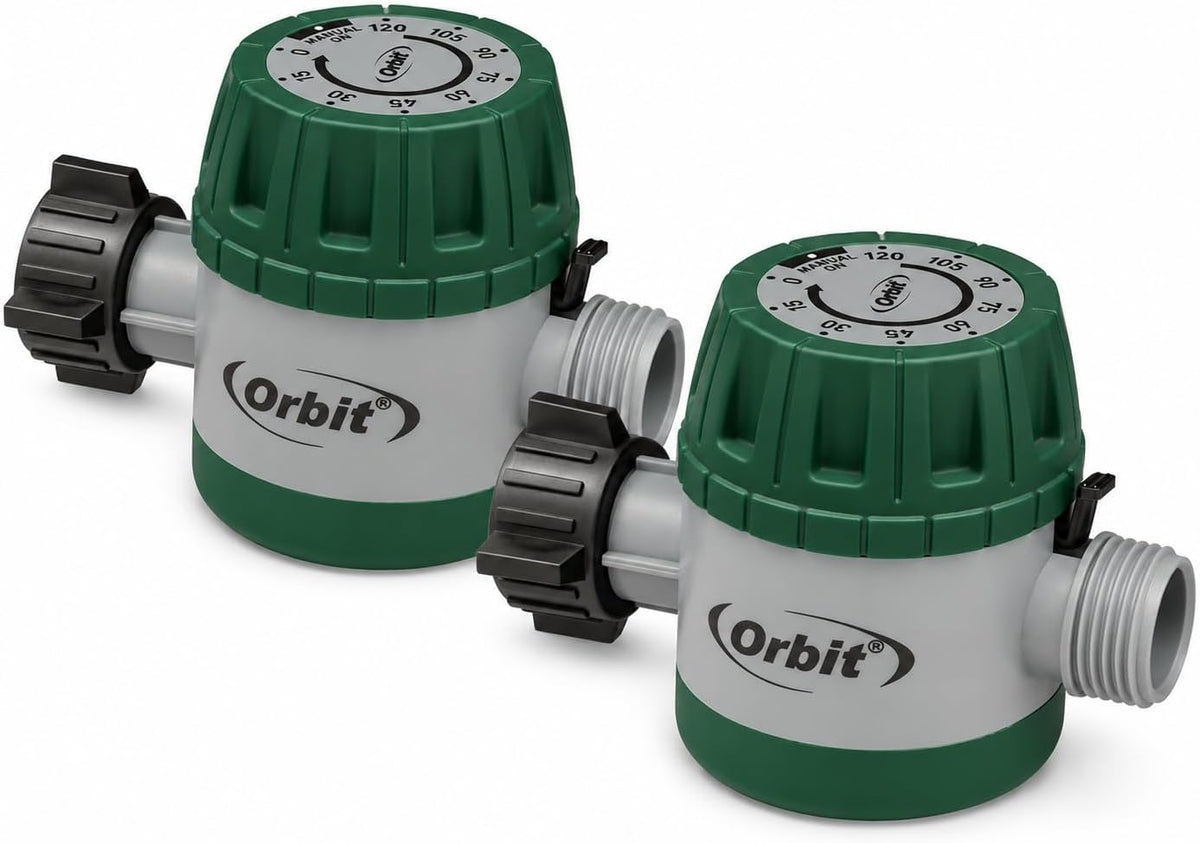2-Pack Orbit 62034 Mechanical Watering Hose Timer, Colors May Vary (2, Green)
