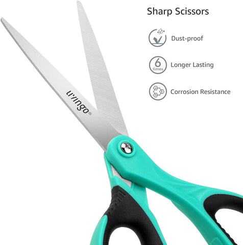 LIVINGO All Purpose Scissors 8.5" Office Craft Shears 3 Pack