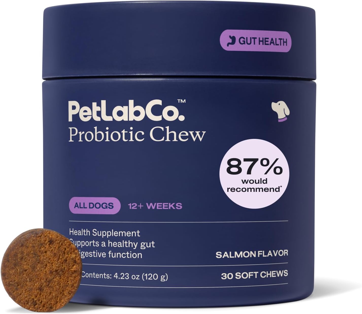 PetLab Co. Probiotic Chews for Dogs, 30 Soft Chews, Salmon