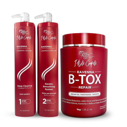 Ravenna Cirugia Capilar Kit – Celulas Madre + B-tox Repair, Sin Formol