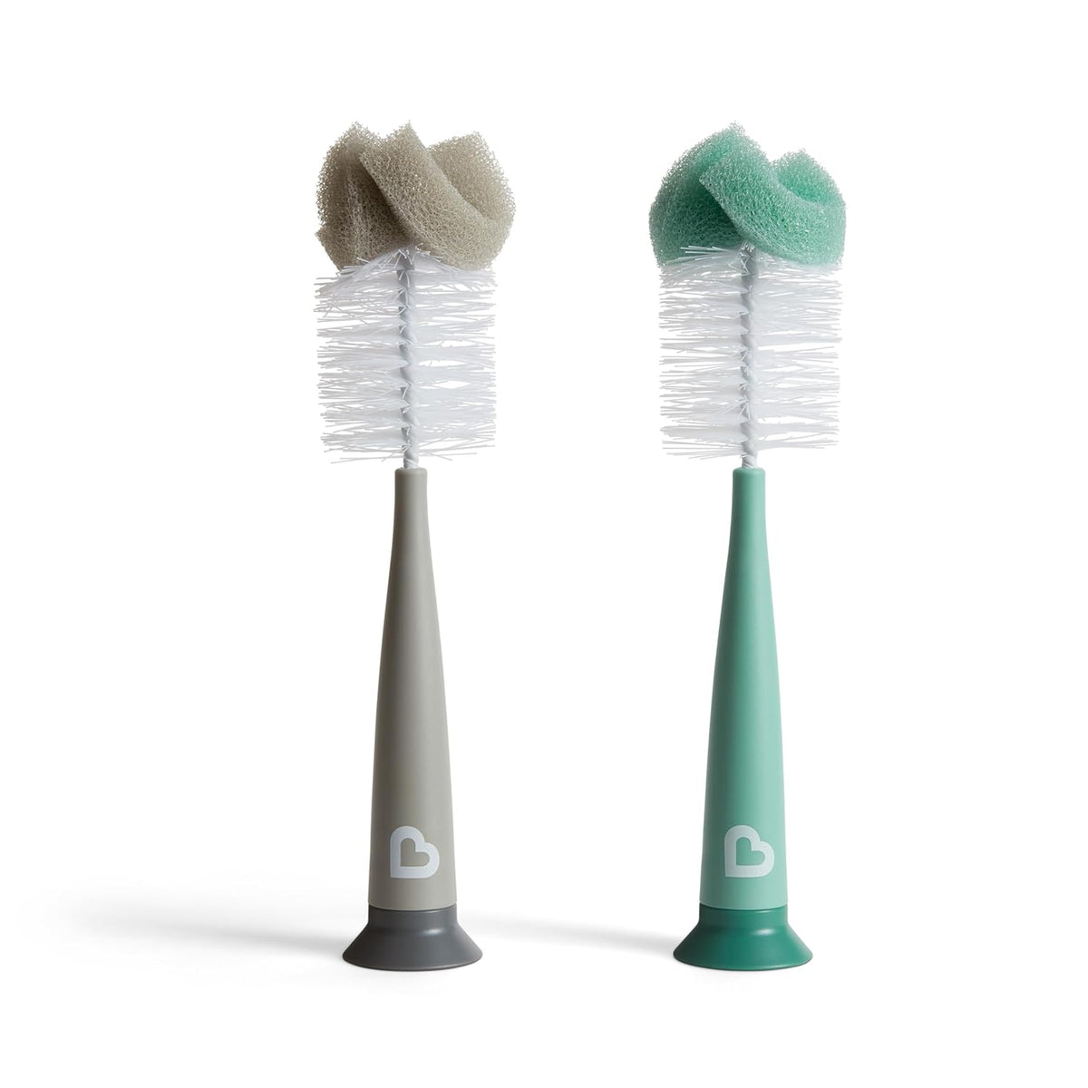 Munchkin Sponge Bottle Brush, Grey/Sage, 2 Count (Pack of 1)