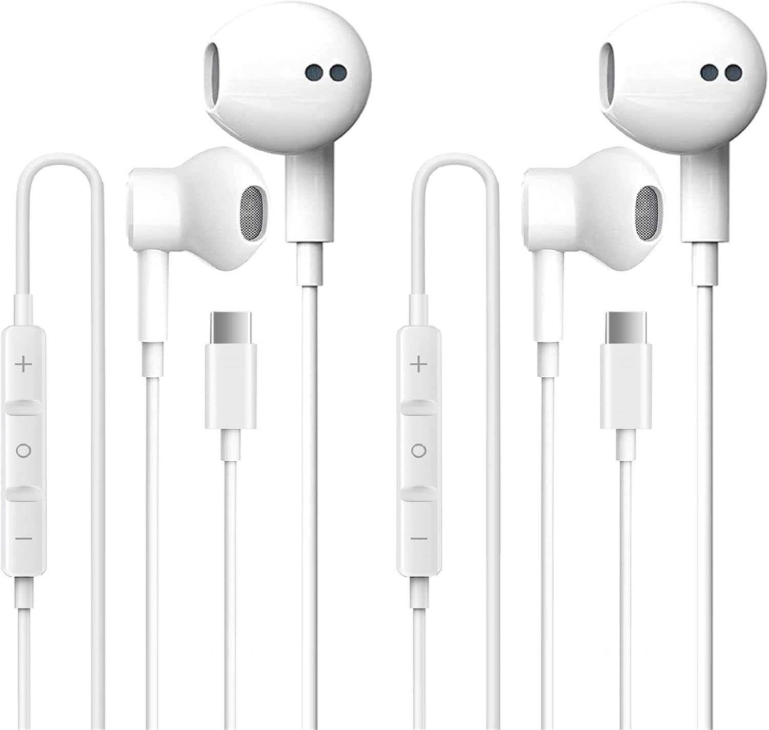 2 Pack USB C Headphones for iPhone 17 with Microphone & Remote Control