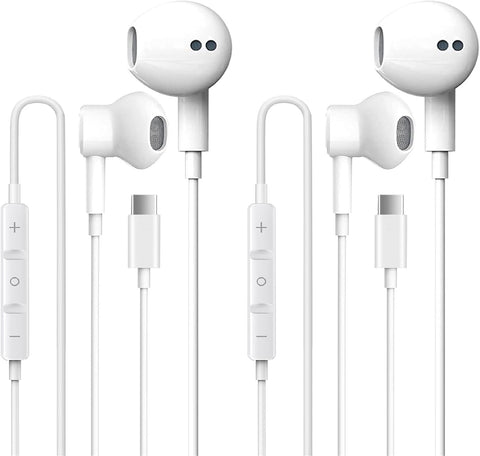 2 Pack USB C Headphones for iPhone 17 with Microphone & Remote Control