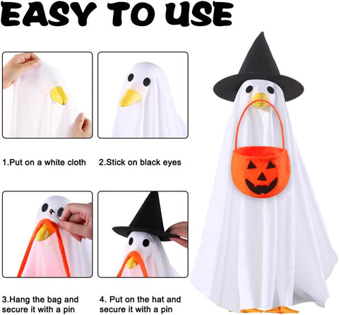 Halloween Goose Outfit Ghost Porch Goose Clothes for Outdoor Lawn Decor