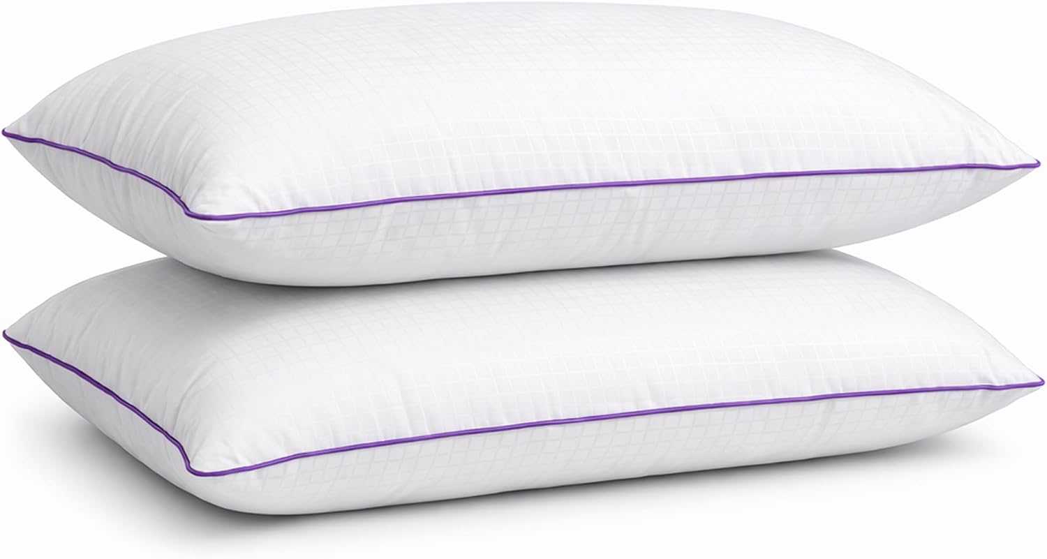 Pillows Queen Size Set of 2 – Bed Pillows for Sleeping, Down Alternative Pillows, Soft Yet Supportive, Maintains Loft, Hotel Quality, Machine Washable