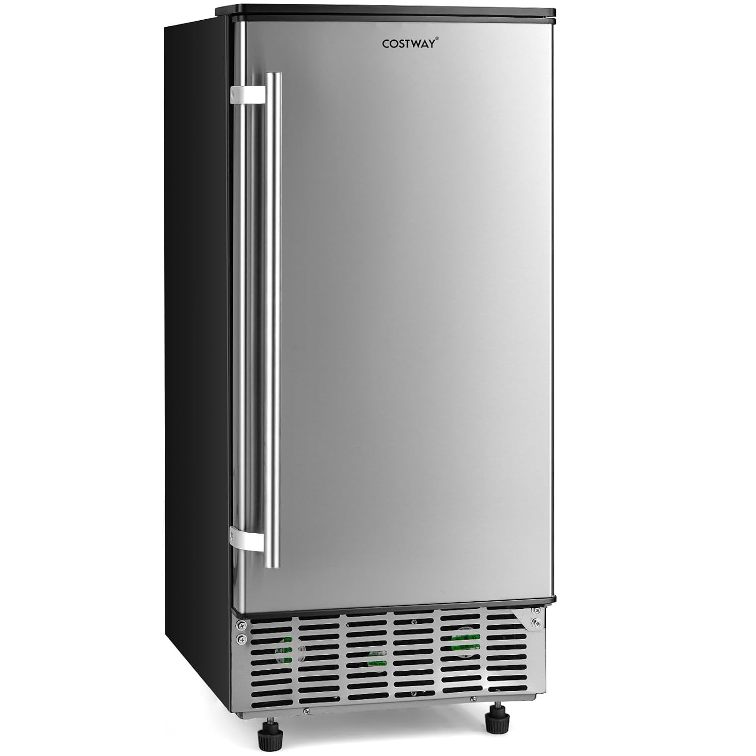 COSTWAY Commercial Ice Maker, 80LBS/24H Freestanding and Under Counter 115V Industrial Ice Machine with Self-Cleaning Function, 24H Timer, LCD Display, Drain Pump, Reversible Door, 25 LBS Ice Bin