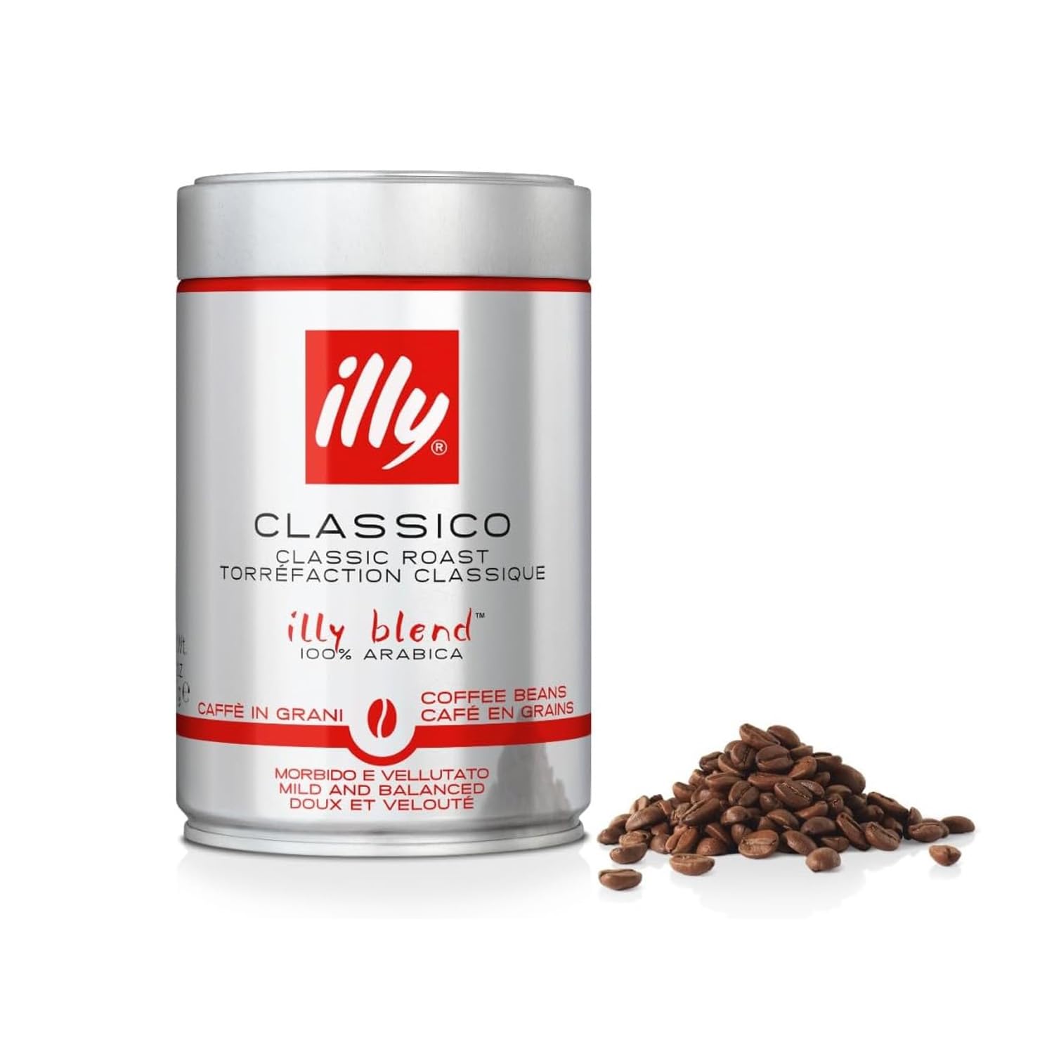 illy Whole Bean Coffee, Classico Medium Roast, 8.8oz, 6 Pack