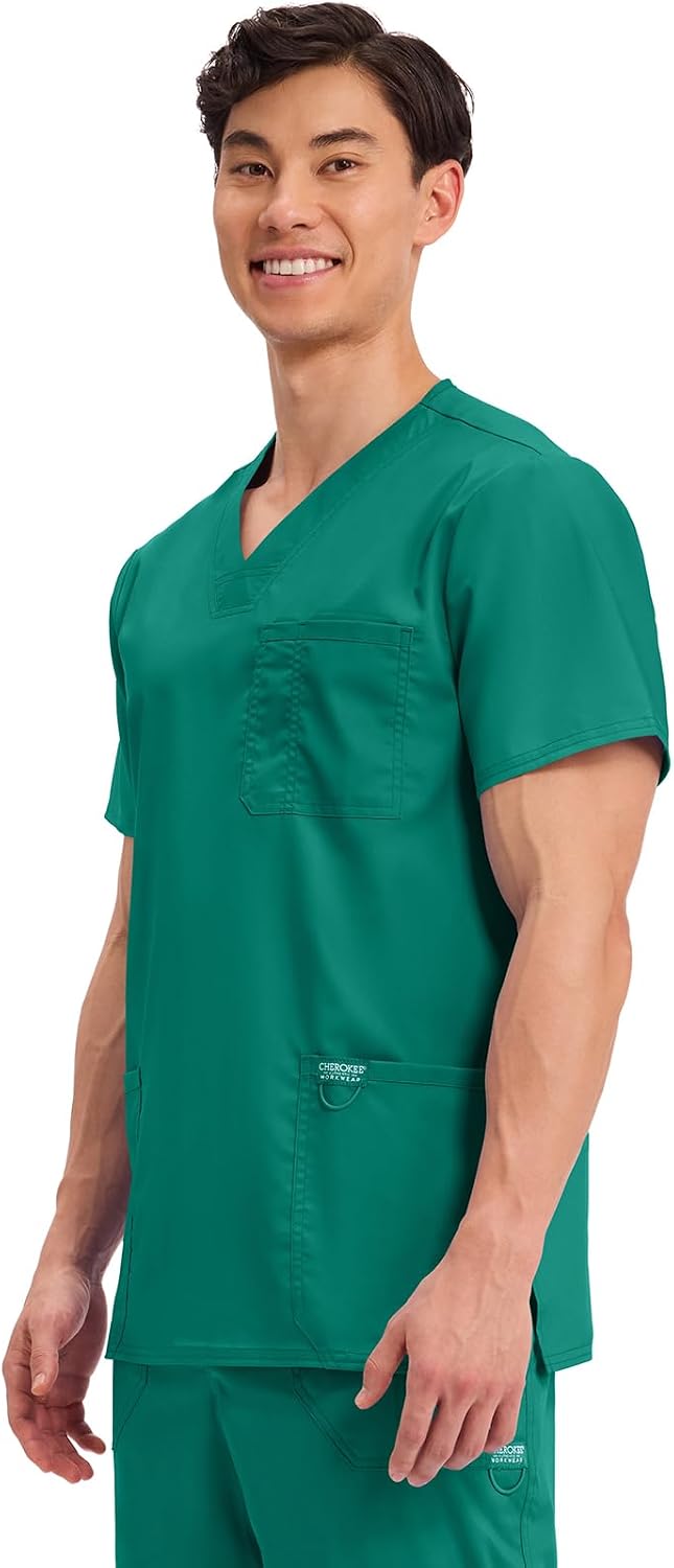 Cherokee WW Revolution V-Neck Scrub Top for Men with 3 Pockets